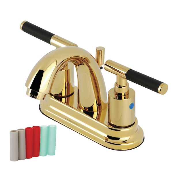 Kingston Brass Double-Handle 4" Centerset Bathroom Faucet with Pop-Up Drain, Polished Brass KB8612CKL - main