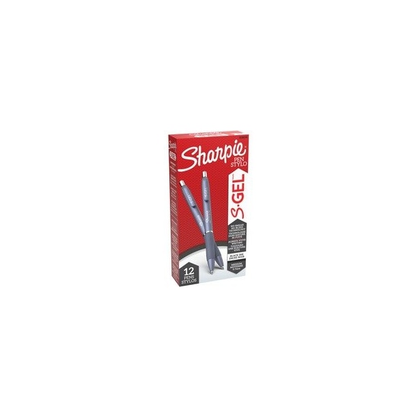 Sharpie S-Gel Fashion Barrel Gel Pen, Retractable, Medium 0.7 mm, Black Ink, Frost Blue Barrel, 12PK 2126232 - main