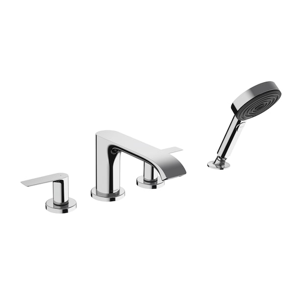 Hansgrohe Vivenis 4-Hole Roman Tub Set Trim with 1.75 GPM Handshower in Chrome 75443001 - main