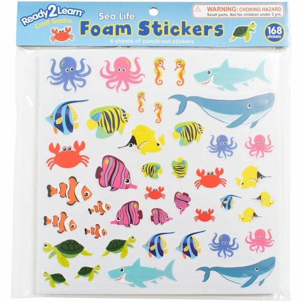 Ready 2 Learn Foam Stickers, Sea Life, 168-Piece Set, 3PK CE10065 - main