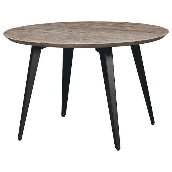 Leisuremod Round 47 in W, 30 in L, MDF/Metal, Weathered Oak RTM47WO - main