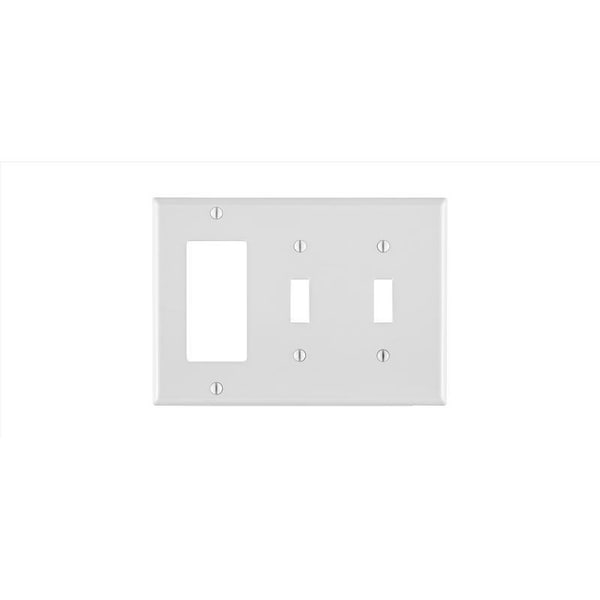 Leviton White 3 gang Nylon Decorator/Toggle Wall Plate PJ226-00W - main