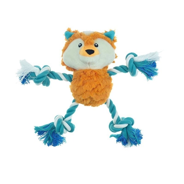 Pet Park Blvd Boss Pet Dog Toy, Chew, Fetch Toy, Tugger Fox, Plush/Rope US2261 12 - main
