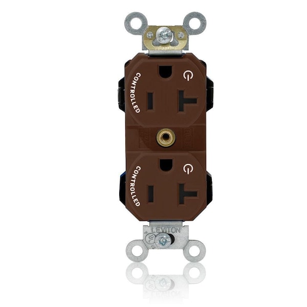 Leviton Straight Blade Receptacle, 5-20R, 20 A, 125V AC, Flush Mount, Self-Grounded M5362-2S - main