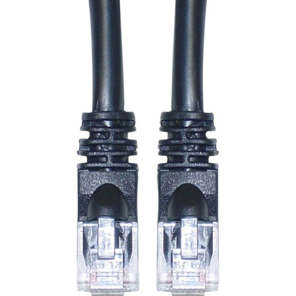 Cable Wholesale Cat6 Black Copper Ethernet Patch Cable, Snagless/Molded Boot, POE Compliant, 2 foot 10X8-02202 - main