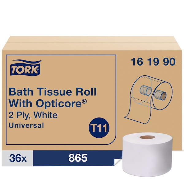 Tork Standard Core, 2 Ply, 865 Sheets, White, 36 PK 161990 - main