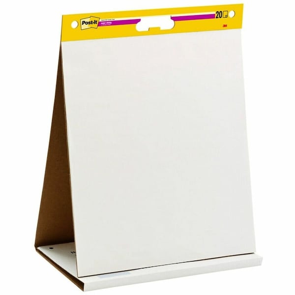 Post-It reg SelfStick Tabletop Easel Pad with DryErase Backside, White MMM563DE - main