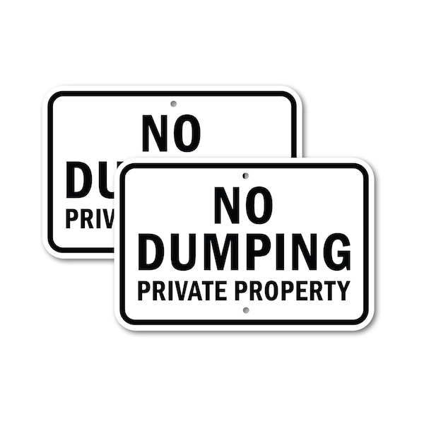 Signmission No Dumping Private Property, 18'' X 24'' 2 Signs, Heavy Gauge Aluminum, 2PK A-1824-2PACK-2798 - main