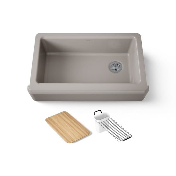 Kohler Riverby 35-3/4" undermount single-bowl farmhouse workstation kitchen sink 24564-TRF - main