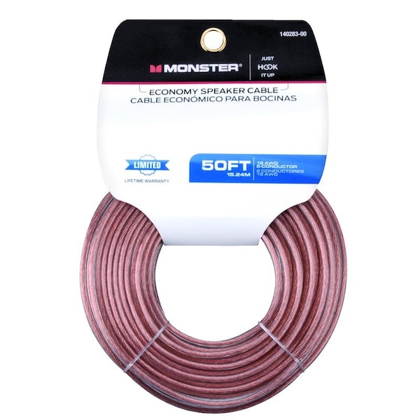 Monster Cable Just Hook It Up 50 ft. L Speaker Wire AWG 140283-00 - main