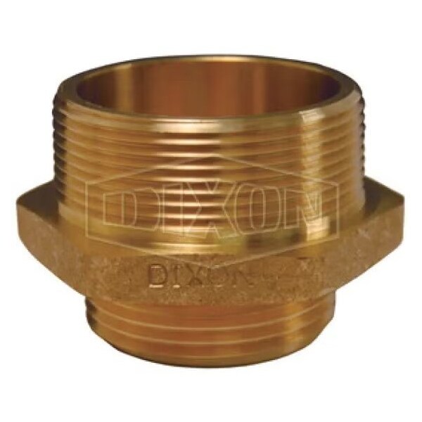 Dixon Double Reducing Hex Nipple, 6 x 4-1/2 in, Brass, MNPT x Male NST NH, Domestic DMH6045F - main