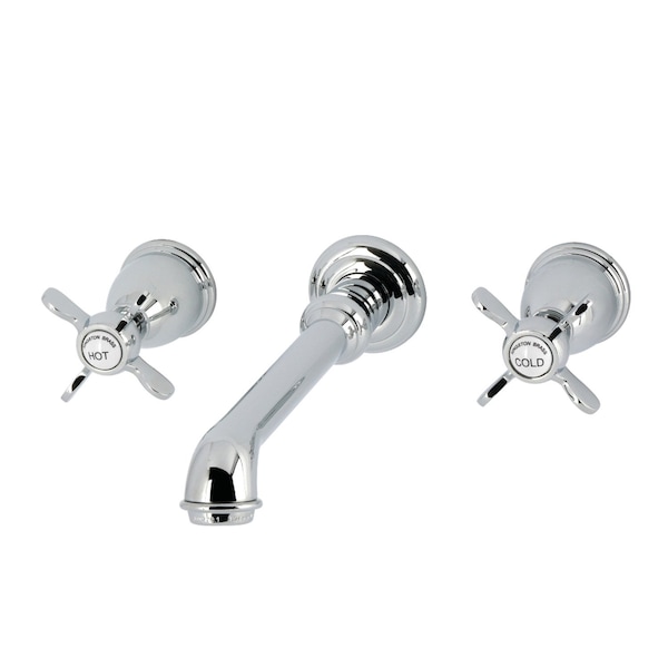 Kingston Brass Double-Handle Wall Mount Bathroom Faucet, Polished Chrome KS7121BEX - main
