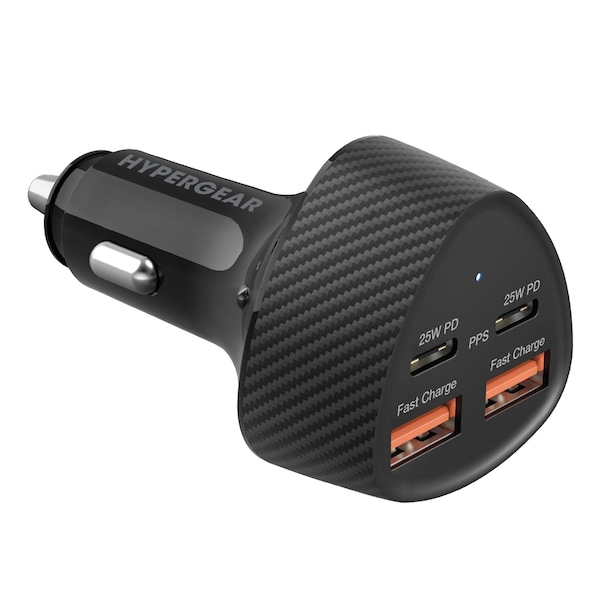 Hypergear SpeedBoost 50-Watt Quad PD Car Charger, Black 15785 - main