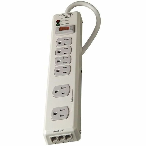 Belkin HOME SERIES 6 OUTLET SURGE PROTECTOR - EXTERNAL - 10 OUTPUT CONNECTORS F9H620-06-MTL - main