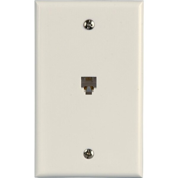 Zenith Telephone Wallplate, 4-1/2 in L, 2-3/4 in W, 1 -Gang, White TW1001SW - main