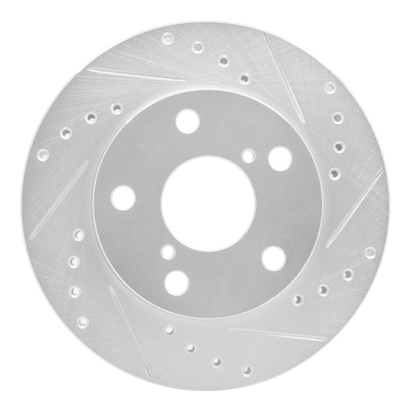 Dynamic Friction Co DFC Brake Rotor - Drilled and Slotted - Silver 631-76047R - main