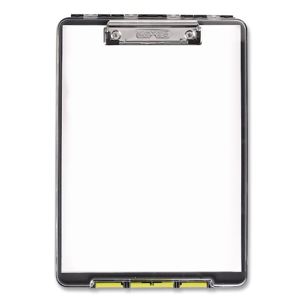 Dexas ClearView Clipcase Storage Clipboard, 0.35" Clip Capacity, Holds 8.87 x 12.25 Sheets, Gray/Yellow 5717-803 - main
