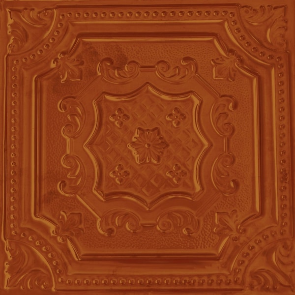 Shanko All Day Tony Pattern 612 Metallic Copper Surface Mount Powder Coated Standard Ceiling Tiles, 12PK ADT612-NU-STD-MECOP-12 - main
