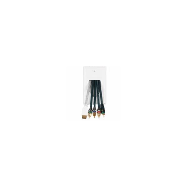 Datacomm Electronics Datacomm 45-0001-WH 1-Gang Recessed Low Voltage Cable Plate - White 45-0001-WH - main