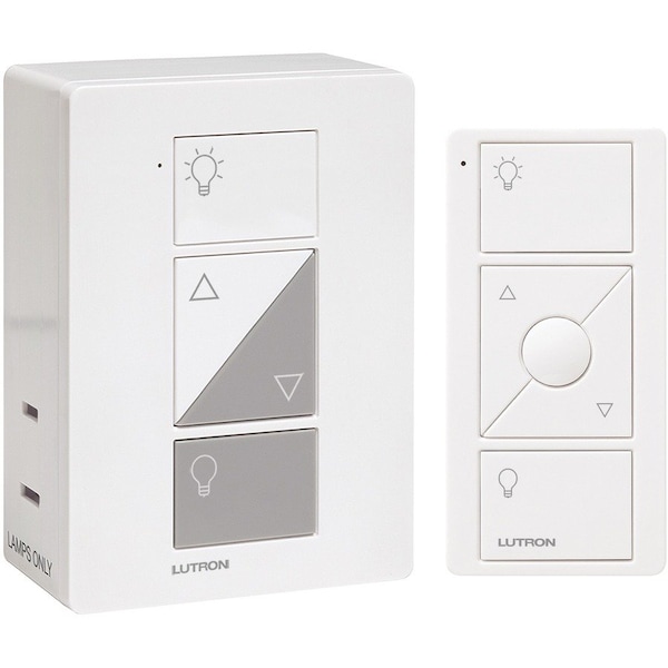 Lutron Lamp Dimmer and Remote Kit, White P-PKG1P-WH - main