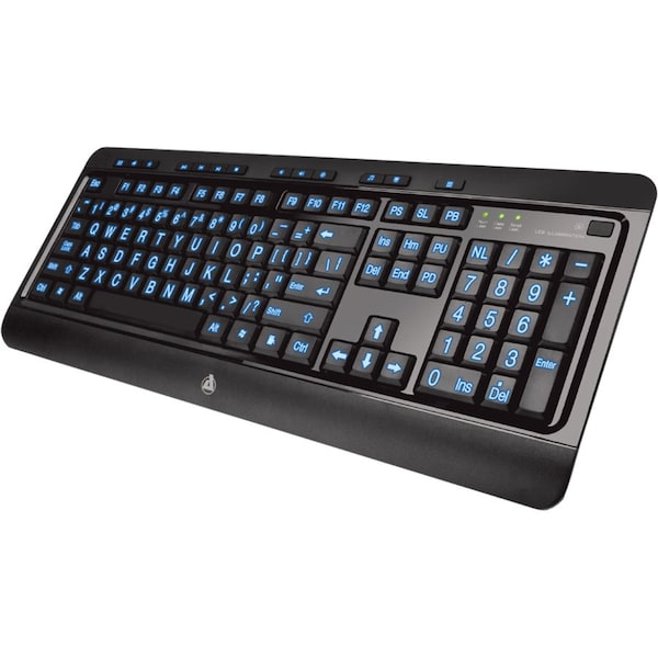 Azio Large Print 3 Color Backlit Keyboard KB505U - main