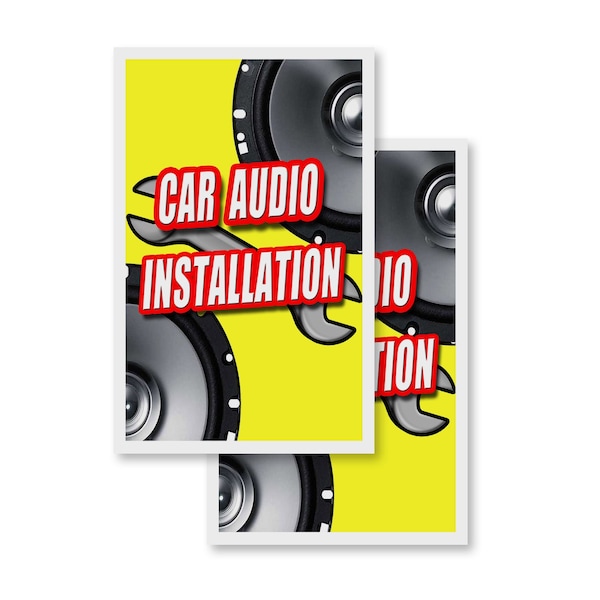 Signmission Car Audio Installation, Vinyl Decals Only 24 Inch x 36 Inch, Vinyl Decal, 2PK DSB-2436-2PACK-Car Audio Installation - main