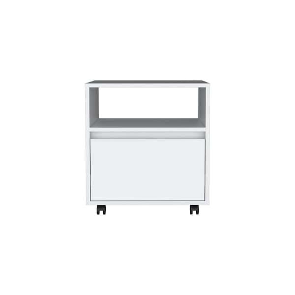 Homeroots 20" White Wood One Drawer Nightstand 526149 - main