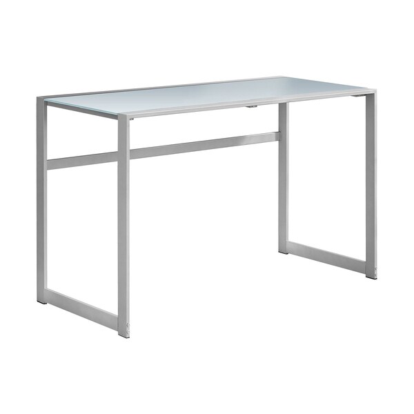 Homeroots 48" Silver Glass Computer Desk 333497 - main