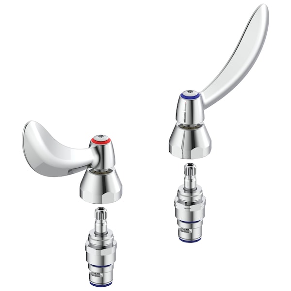 Delta Commercial Instit Parts Two Blade Handles With Sani Guards, - 4 in Cer-Teck(R) In Chrome 063108A - main