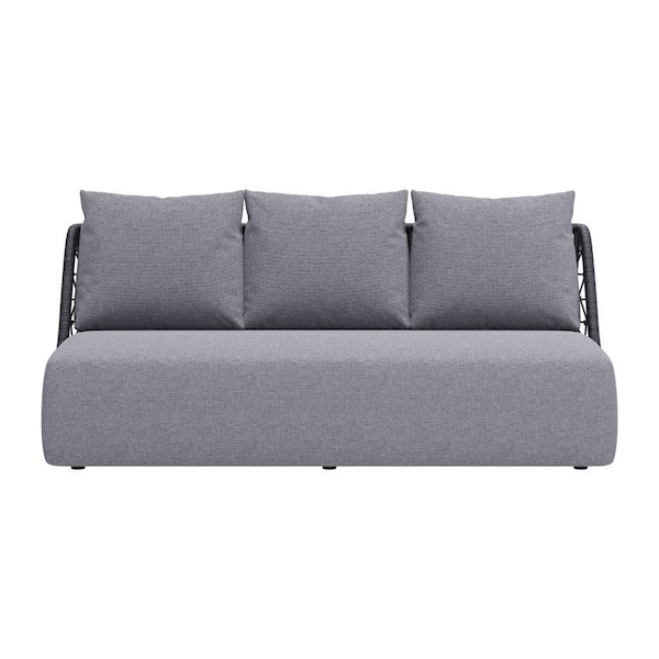 Homeroots 76" Gray Polypropylene Sofa 667664 - main