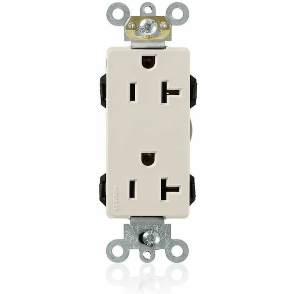 Leviton Straight Blade Receptacle, 5-20R, 20 A, 125V AC, Flush Mount, Self-Grounded M1636-T - main
