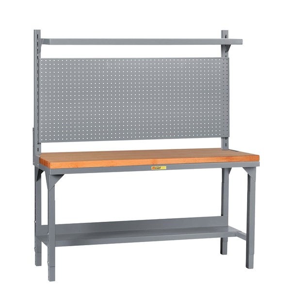 Little Giant Heavy-Duty Butcher Block Packaging Table with Pegboard Panel & Shelf WSJ2-3072-AH-WPB-SHLF - main