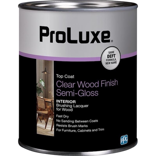 Deft ProLuxe Semi-Gloss Clear Oil-Based Brushing Lacquer 1 qt PLX011/04 - main