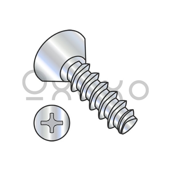 Oxoxo 4-20X5/16 Phillips Flat Undercut Plastite Alternative 48-2 Fully Threaded Zinc Bake & Wax, 10000PK 465895 - main