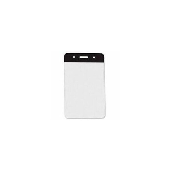 Brady Color Coded Badge Holder - Vertical - 3.3" Height x 2.1" Width - Vinyl - Black - 100 / Pack 1820-1051 - main