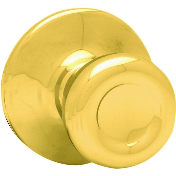 Kwikset 200T 3 RCAL RCS V1 Door Knob, 178 in Dia Knob, Zinc, Polished Brass 200T3RCLRCSV1 - main