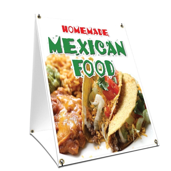 Signmission Homemade Mexican Food, 24 Inch x 18 Inch A-frame Yard Sign, Plastic Sign SBC-1824-Homemade Mexican Food - main