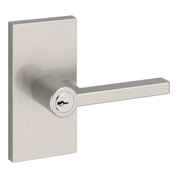 Baldwin Entry Square Lever and Contemporary 5in Rose with 6AL Latch and Dual Strike Satin Nickel Finish ENSQUCFR150 - main