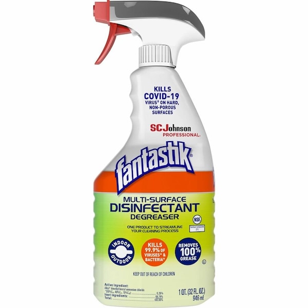 Sc Johnson Professional Fantastik Disinfectant Degreaser, 32 fl oz, Bottle w/Trigger, Colorless 311836 - main