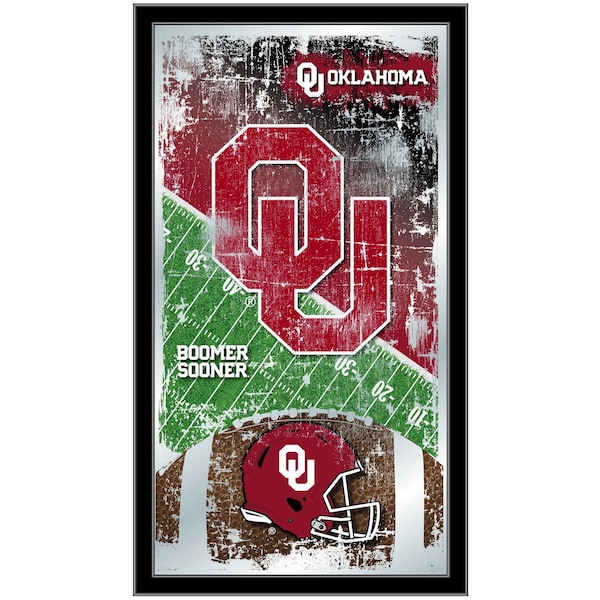 Holland Bar Stool Co Oklahoma 15" x 26" Football Mirror MFtblOklhma - main