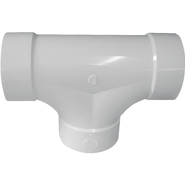 Genova CANPLAS Sanitary Pipe Tee, 4 in, Hub, PVC, White 414155BC - main