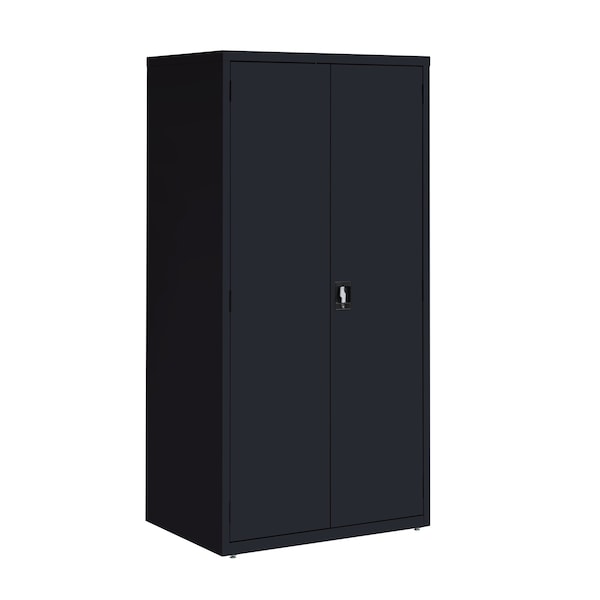 Hirsh Storage Cabinet, 72 in H, 36 in W, 24 in D, Recessed Twist, Keyed, Black, 4 Shelves 22008 - main
