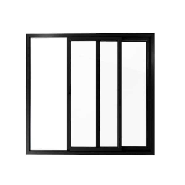 Vdomdoors Patio Exterior Metal-Plastic Sliding Doors / Patio 8166 Matte Black 64" x 80" Left active door / Te PATIO8166BLK-6480-LH - main