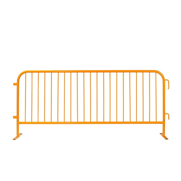 Global Industrial Steel Crowd Control Barrier, 8-1/2'L x 43"H, Flat Feet, Powder Coat Yellow 670862 - main