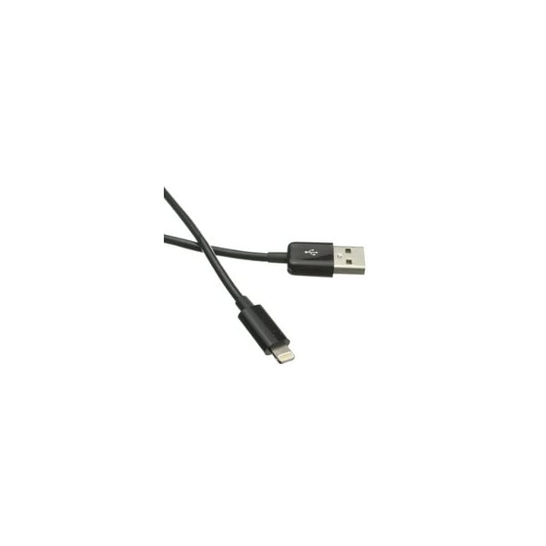 Cable Wholesale Apple Lightning Authorized Black iPhone, iPad, iPod USB Charge and Sync Cable, 3 foot 10U2-05103BK - main