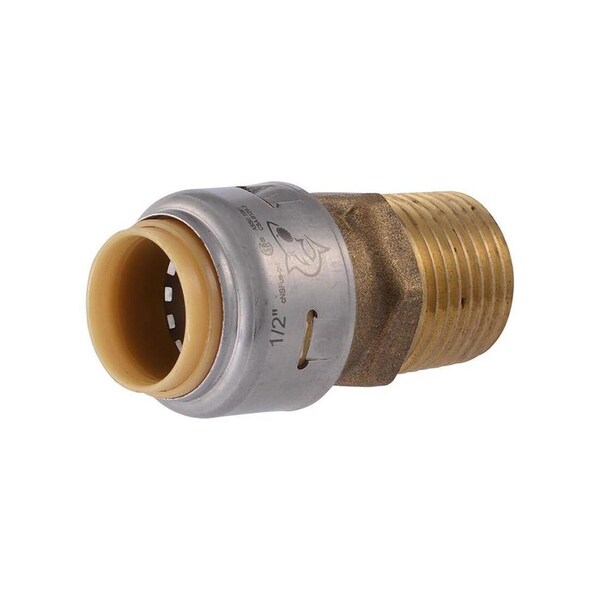 Reliance Worldwide Adapter, 1/2 in, Push-to-Connect x MNPT, Brass, 200 psi Pressure, 4PK U120LFA4 - main
