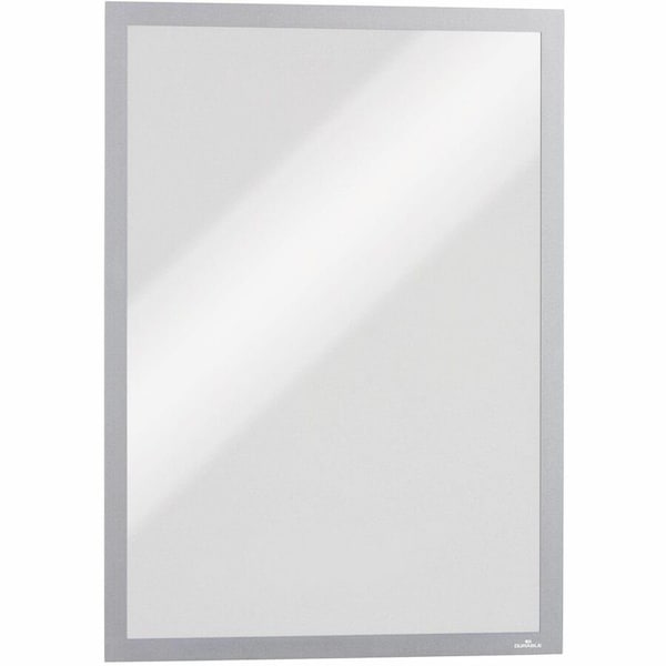 Durable Office Products DURAFRAME Self-Adhesive Magnetic Letter Sign Holder, Silver, 2PK 476923 - main