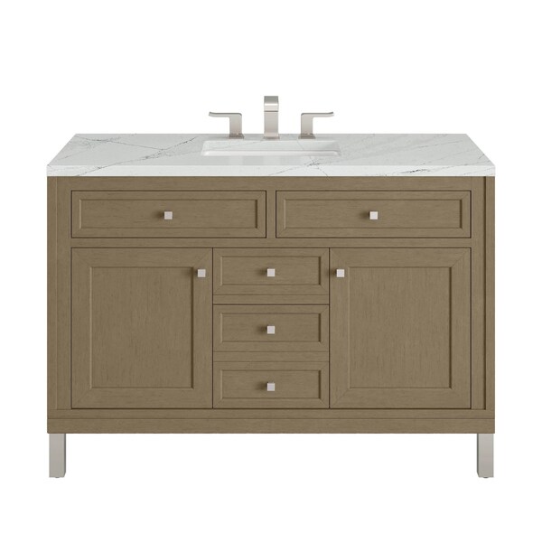 James Martin Vanities Chicago 48'' S Vanity, Walnut Whisper, w/ Ethereal Noctis Silestone Top w/FreePower Wireless Charger 503-V48-WLW-FENC - main