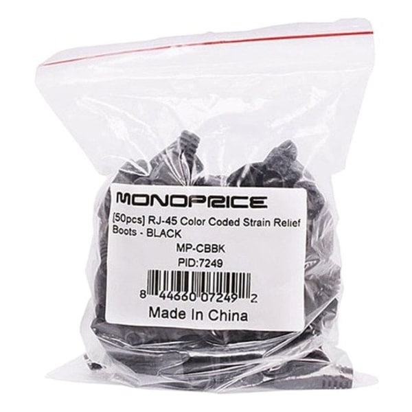 Monoprice Relief Boot, RJ45, Black, PK50 7249 - main