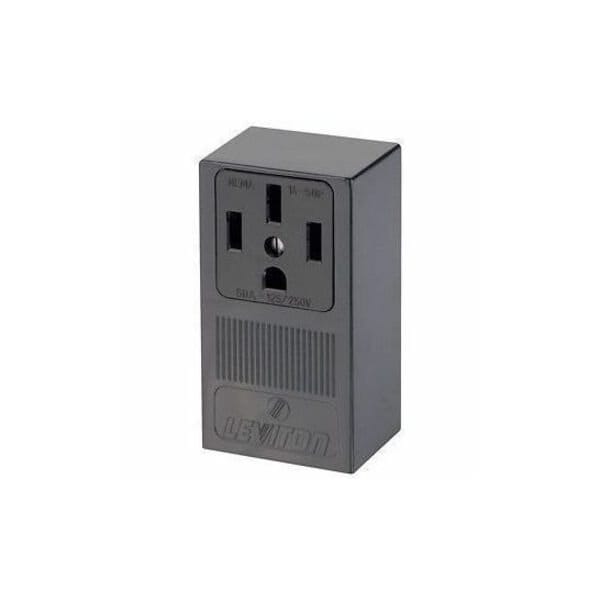 Leviton Straight Blade Receptacle, 14-50R, 50 A, 125/250V AC, 3 Pole, 4 Wire, Surface Mount, Grounded 55050-P00 - main